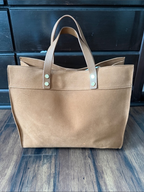 Mark & Graham Handbags - Mark & Graham Tan Suede Tote Bag